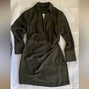 Zara Dark Green Mini Dress NWT XS Womens